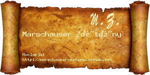 Marschauser Zétény névjegykártya